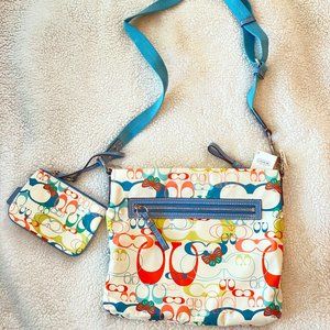 Coach crossbody purse with mini hand bag